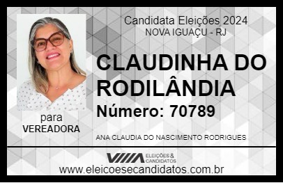 Candidato CLAUDINHA DO RODILÂNDIA 2024 - NOVA IGUAÇU - Eleições