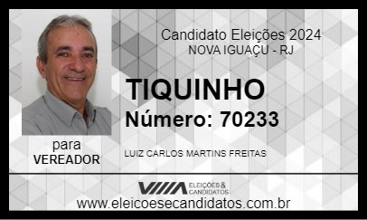 Candidato TIQUINHO 2024 - NOVA IGUAÇU - Eleições