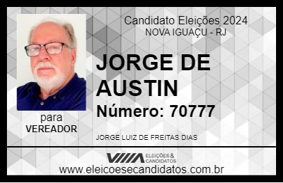 Candidato JORGE DE AUSTIN 2024 - NOVA IGUAÇU - Eleições