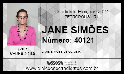 Candidato JANE SIMÕES 2024 - PETRÓPOLIS - Eleições