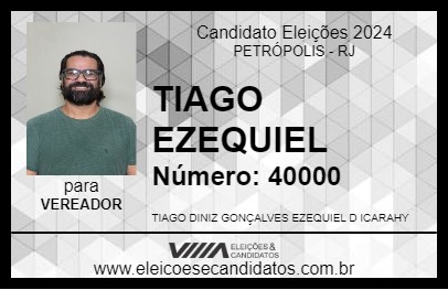 Candidato TIAGO EZEQUIEL 2024 - PETRÓPOLIS - Eleições