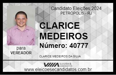 Candidato CLARICE MEDEIROS 2024 - PETRÓPOLIS - Eleições