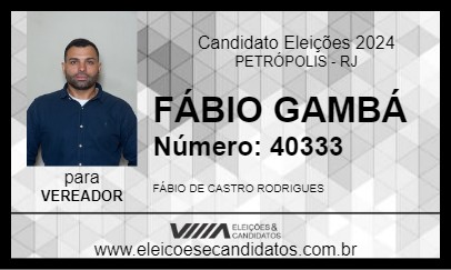 Candidato FÁBIO GAMBÁ 2024 - PETRÓPOLIS - Eleições