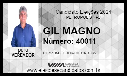 Candidato GIL MAGNO 2024 - PETRÓPOLIS - Eleições