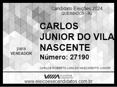 Candidato CARLOS JUNIOR 2024 - QUEIMADOS - Eleições