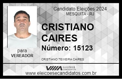 Candidato CRISTIANO CAIRES 2024 - MESQUITA - Eleições