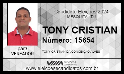 Candidato TONY CRISTIAN 2024 - MESQUITA - Eleições