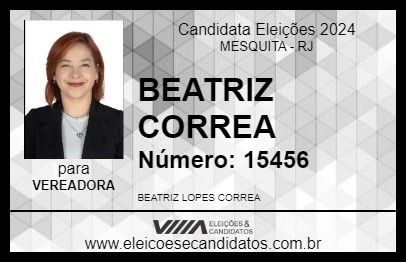 Candidato BEATRIZ CORREA 2024 - MESQUITA - Eleições