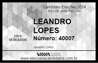 Candidato LEANDRO LOPES 2024 - RIO DE JANEIRO - Eleições