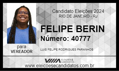 Candidato FELIPE BERIN 2024 - RIO DE JANEIRO - Eleições