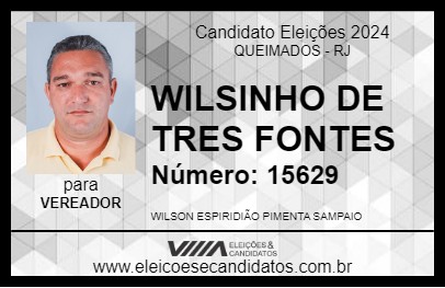 Candidato WILSINHO DE TRES FONTES 2024 - QUEIMADOS - Eleições