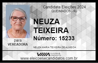 Candidato NEUZA TEIXEIRA 2024 - QUEIMADOS - Eleições