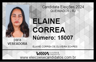 Candidato ELAINE CORREA 2024 - QUEIMADOS - Eleições