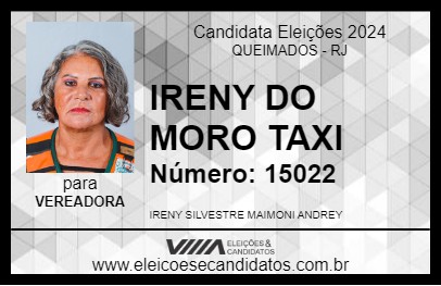 Candidato IRENY DO MORO TAXI 2024 - QUEIMADOS - Eleições