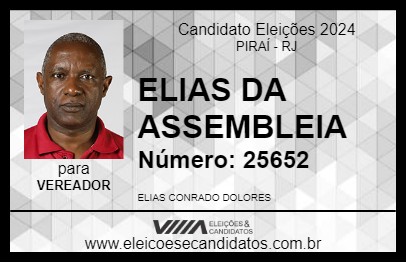 Candidato ELIAS DA ASSEMBLEIA 2024 - PIRAÍ - Eleições