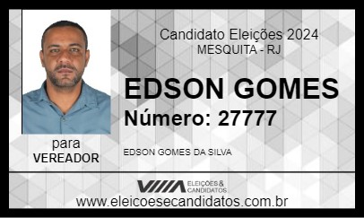 Candidato EDSON GOMES 2024 - MESQUITA - Eleições