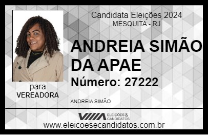 Candidato ANDREIA SIMÃO DA APAE 2024 - MESQUITA - Eleições