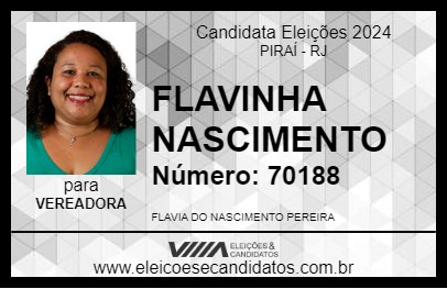 Candidato FLAVINHA NASCIMENTO 2024 - PIRAÍ - Eleições