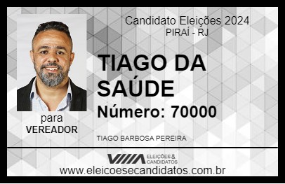 Candidato TIAGO DA SAÚDE 2024 - PIRAÍ - Eleições