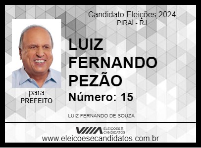 Candidato LUIZ FERNANDO PEZÃO 2024 - PIRAÍ - Eleições