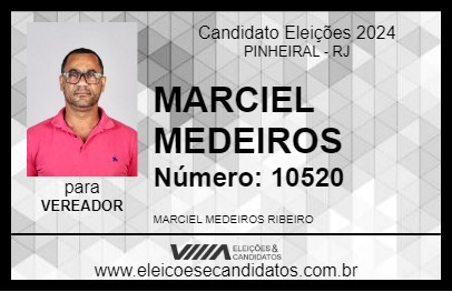 Candidato MARCIEL MEDEIROS 2024 - PINHEIRAL - Eleições