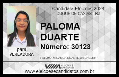 Candidato PALOMA DUARTE 2024 - DUQUE DE CAXIAS - Eleições