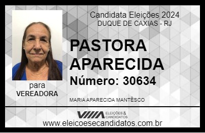 Candidato PASTORA APARECIDA 2024 - DUQUE DE CAXIAS - Eleições