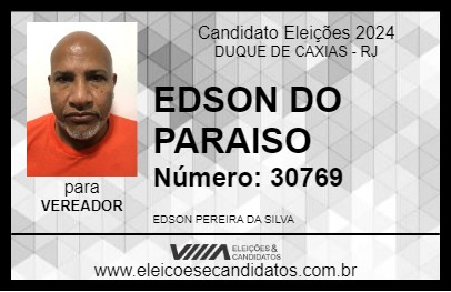 Candidato EDSON DO PARAISO 2024 - DUQUE DE CAXIAS - Eleições