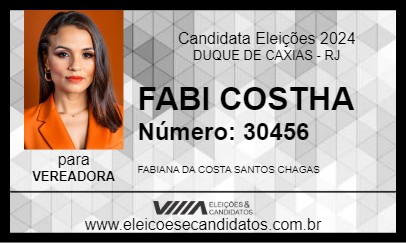 Candidato FABI COSTHA 2024 - DUQUE DE CAXIAS - Eleições