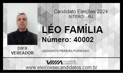 Candidato LÉO FAMÍLIA 2024 - NITERÓI - Eleições