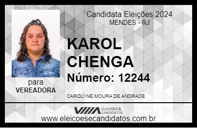 Candidato KAROL CHENGA 2024 - MENDES - Eleições