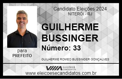 Candidato GUILHERME BUSSINGER 2024 - NITERÓI - Eleições