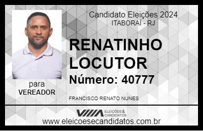 Candidato RENATINHO LOCUTOR 2024 - ITABORAÍ - Eleições