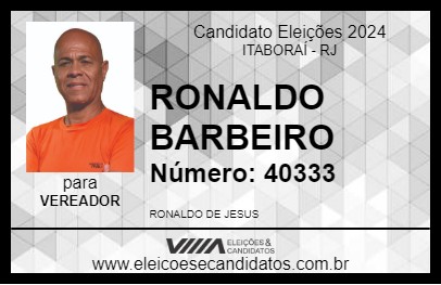 Candidato RONALDO BARBEIRO 2024 - ITABORAÍ - Eleições