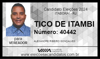 Candidato TICO DE ITAMBI 2024 - ITABORAÍ - Eleições