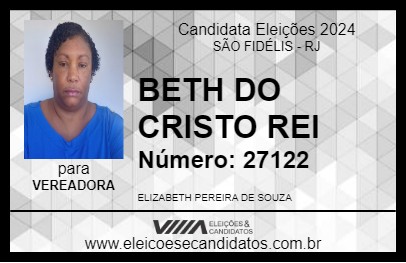 Candidato BETH DO CRISTO REI 2024 - SÃO FIDÉLIS - Eleições