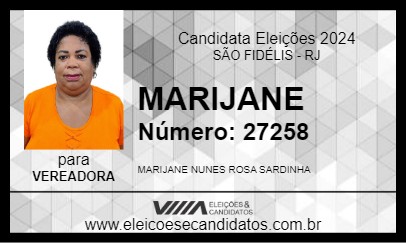 Candidato MARIJANE 2024 - SÃO FIDÉLIS - Eleições