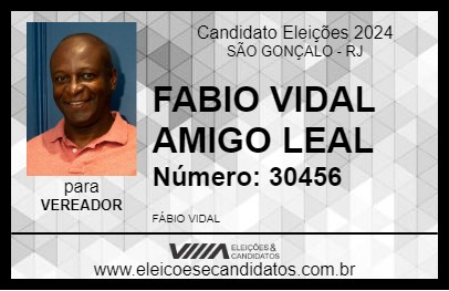 Candidato FABIO VIDAL AMIGO LEAL 2024 - SÃO GONÇALO - Eleições