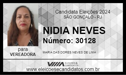 Candidato NIDIA NEVES 2024 - SÃO GONÇALO - Eleições