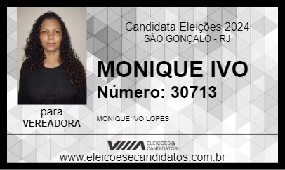 Candidato MONIQUE IVO 2024 - SÃO GONÇALO - Eleições