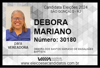 Candidato DEBORA MARIANO 2024 - SÃO GONÇALO - Eleições