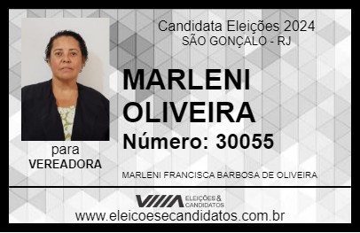 Candidato MARLENI OLIVEIRA 2024 - SÃO GONÇALO - Eleições