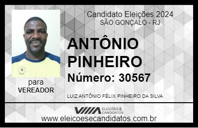 Candidato ANTÔNIO PINHEIRO 2024 - SÃO GONÇALO - Eleições