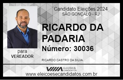 Candidato RICARDO DA PADARIA 2024 - SÃO GONÇALO - Eleições