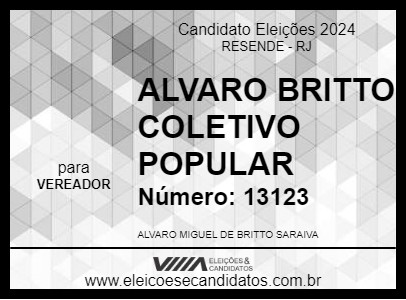 Candidato ALVARO BRITTO COLETIVO POPULAR 2024 - RESENDE - Eleições