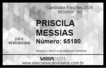 Candidato PRISCILA MESSIAS 2024 - RESENDE - Eleições