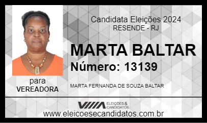 Candidato MARTA BALTAR 2024 - RESENDE - Eleições