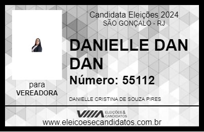 Candidato DANIELLE DAN DAN 2024 - SÃO GONÇALO - Eleições