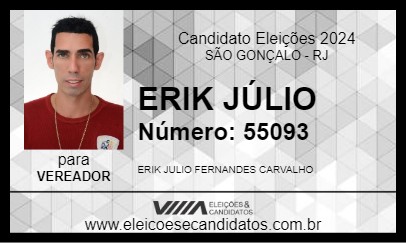 Candidato ERIK JÚLIO 2024 - SÃO GONÇALO - Eleições