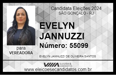 Candidato EVELYN JANNUZZI 2024 - SÃO GONÇALO - Eleições